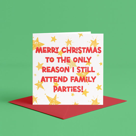 Funny Christmas Card for Fave Cousin, Fave Auntie, Fave Uncle, Fave Niece, Fave Nephew, Relative, Favourite Family Member Christmas Card