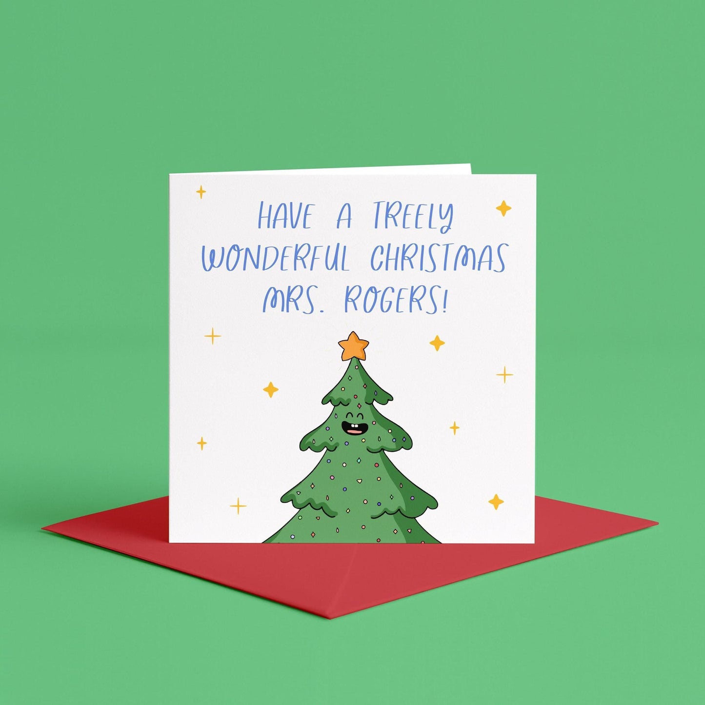 Personalised Christmas Card for Teacher | Merry Christmas to My Teacher, Merry Christmas Card for Teacher, Customised Teacher Christmas Card