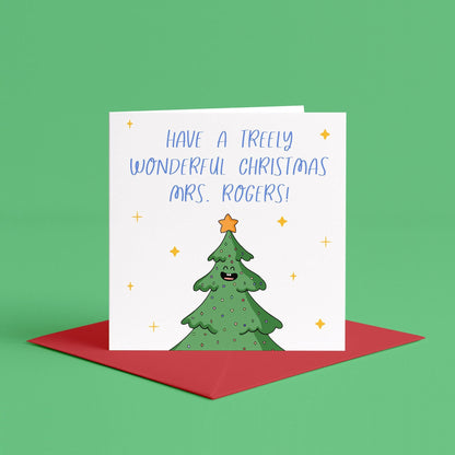 Personalised Christmas Card for Teacher | Merry Christmas to My Teacher, Merry Christmas Card for Teacher, Customised Teacher Christmas Card