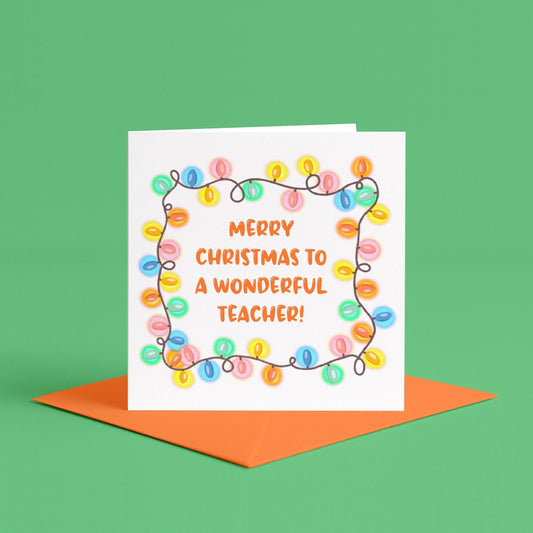 Merry Christmas to a Wonderful Teacher Card | Christmas Card for Teacher, Teacher Christmas Card, Merry Christmas Teacher, Teacher Xmas Card