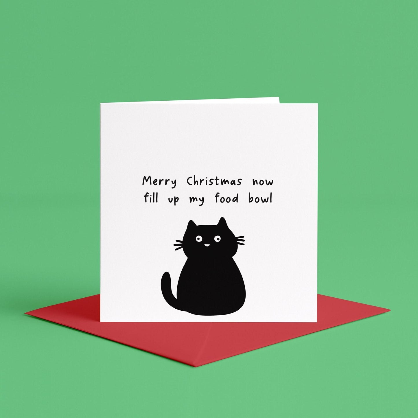 Merry Christmas From The Cat Card | Merry Christmas Funny Cat Card, Black Cat Christmas Card, Funny Cat Christmas Cards, Cat Dad, Cat Mum