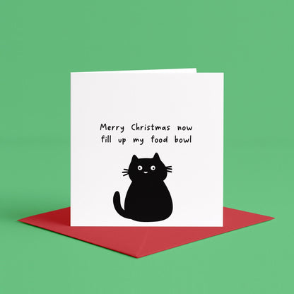 Merry Christmas From The Cat Card | Merry Christmas Funny Cat Card, Black Cat Christmas Card, Funny Cat Christmas Cards, Cat Dad, Cat Mum