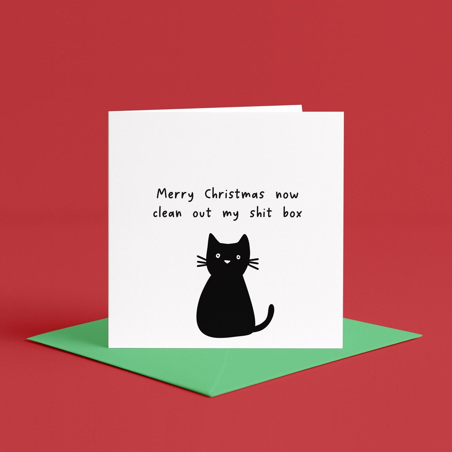 Funny Black Cat Sweary Christmas Card | Rude Christmas Card for Cat Lovers, Christmas Card From The Cat, Naughty Rude Cat Christmas Card