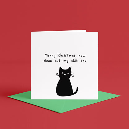 Funny Black Cat Sweary Christmas Card | Rude Christmas Card for Cat Lovers, Christmas Card From The Cat, Naughty Rude Cat Christmas Card