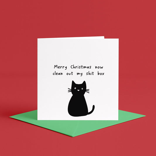 Funny Black Cat Sweary Christmas Card | Rude Christmas Card for Cat Lovers, Christmas Card From The Cat, Naughty Rude Cat Christmas Card
