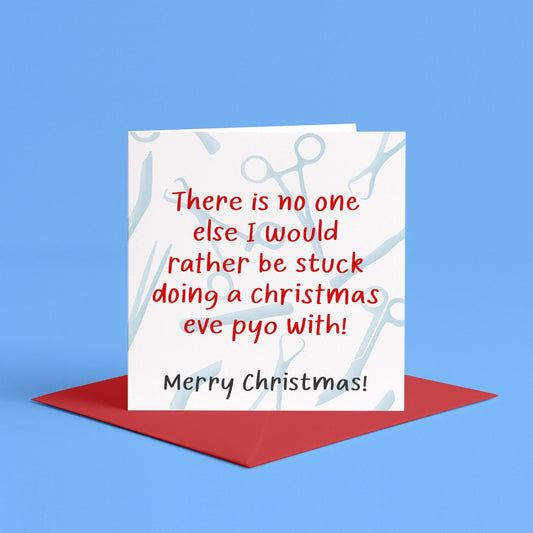 Christmas Eve Pyo | Funny Veterinary Christmas Cards, Funny Vet Nurse Christmas Card, Funny Vet Tech Christmas Card, Vet Med Christmas Cards