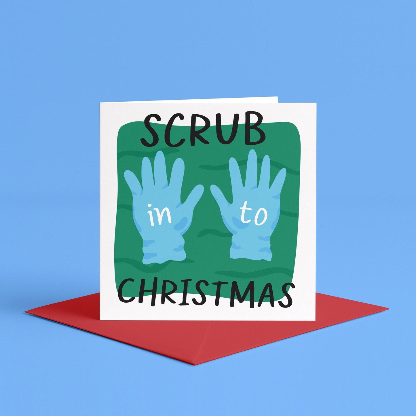 Scrub Into Christmas Card | Veterinary Christmas Cards, Vetmed Xmas Cards, Christmas Card for Vet, Vet Nurse, Vet Tech, Vet Assistant Xmas