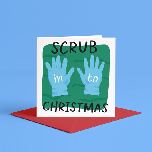 Scrub Into Christmas Card | Veterinary Christmas Cards, Vetmed Xmas Cards, Christmas Card for Vet, Vet Nurse, Vet Tech, Vet Assistant Xmas
