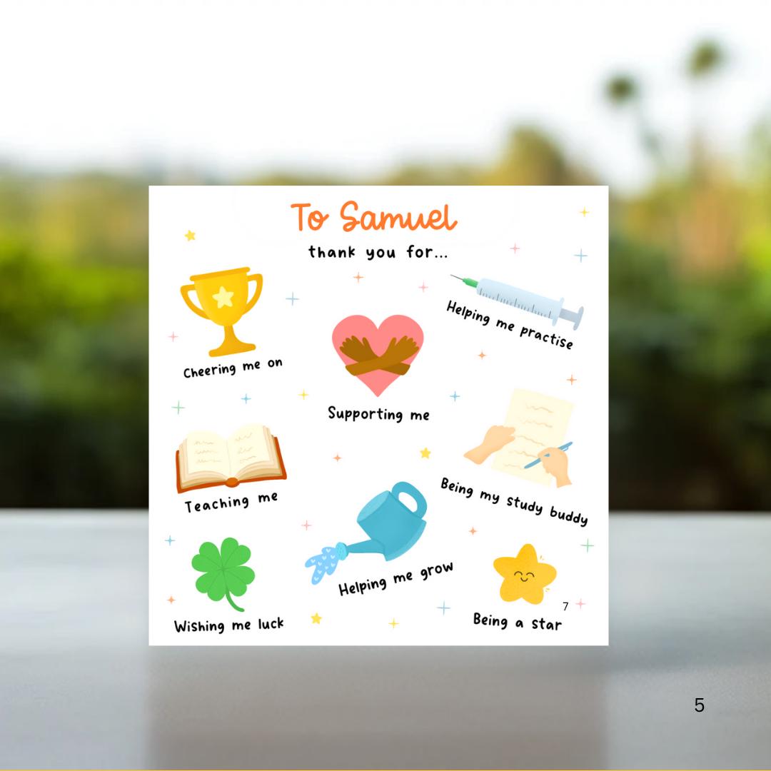 Personalised Thank You Card for Mentor | Clinical Coach, Preceptor, Teacher, Personalised Card For Clinical Coach, Personal Card For Teacher