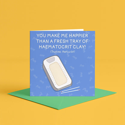 Haematocrit Clay Card | Lab Tech Birthday Card, Funny Vet Nurse Cards, Veterinary Greeting Card, Vet Med Card, Funny Veterinary Nursing Card