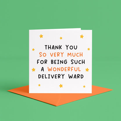 Thank You to the Maternity Ward Card | Thank You Midwives, Maternity Labour Ward Card, Childbirth Thank You Card, Thank You Delivery Ward
