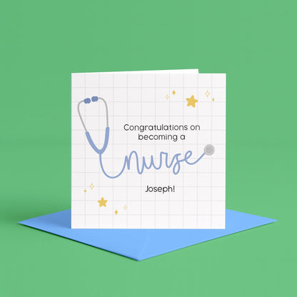 Personalised card for new nurse | nurse graduation gift, qualified nurse card, personalised congratulations card for registered nurse card