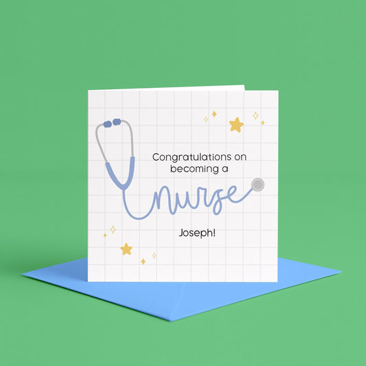Personalised card for new nurse | nurse graduation gift, qualified nurse card, personalised congratulations card for registered nurse card