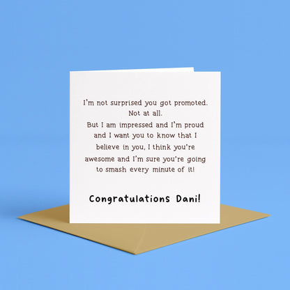Personalised Congratulations On Your Promotion Card | Congratulations Promotion Card, Customised New Job Role Card, Personalised Promotion