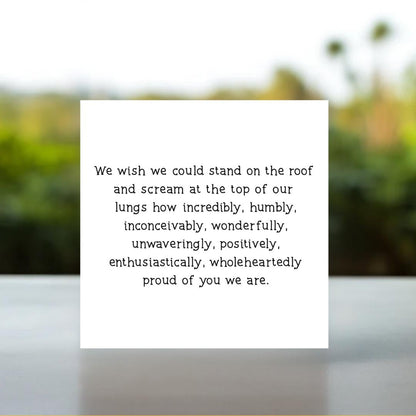 We Are So Proud Card | Proud of You Card From The Family, Simple Proud of You Card, Simply So Very Proud, Over The Moon For You Card