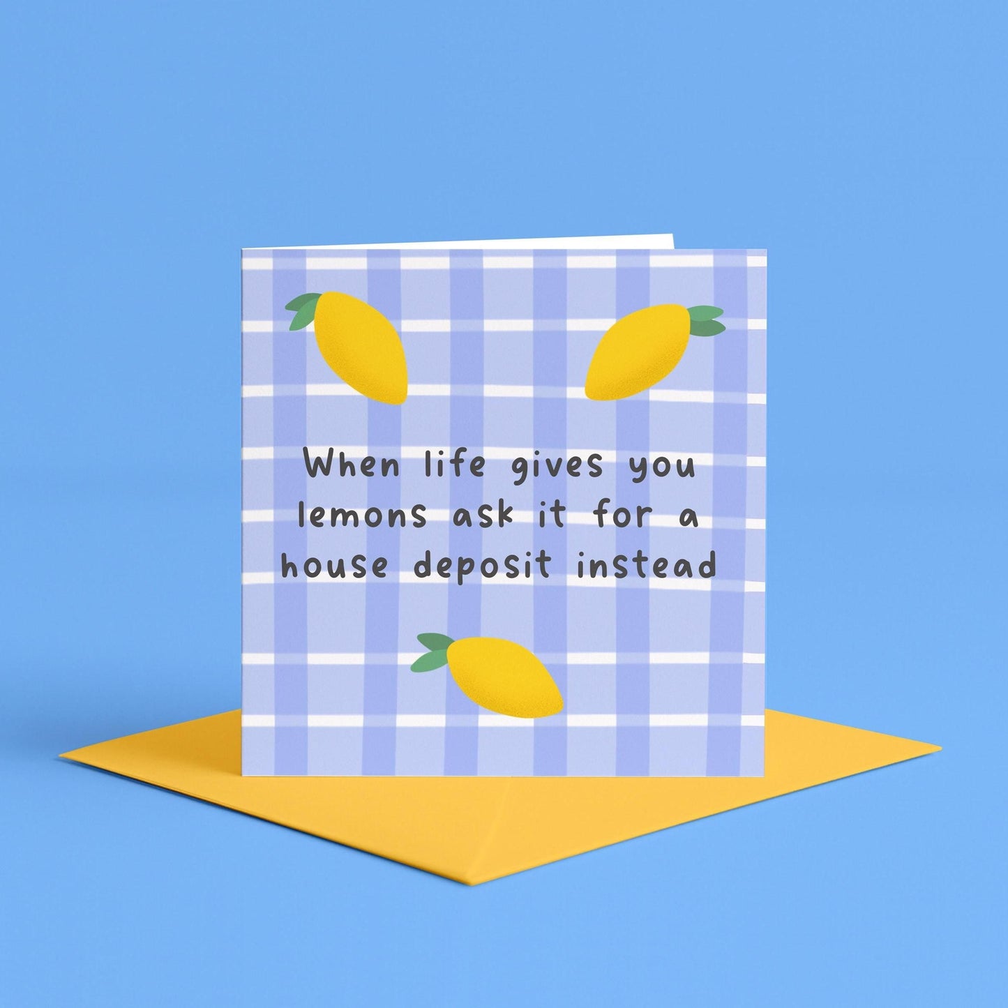 When life gives you lemons funny greeting card | funny birthday card for friend, funny cheer up card, funny mortgage cards, money joke card