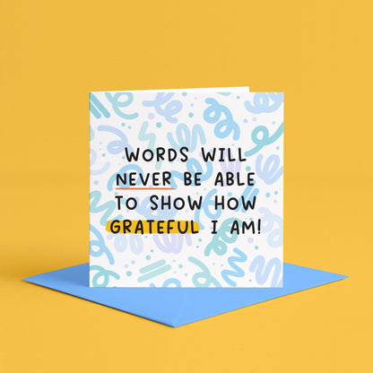 So Grateful Card | Thank You Card, How Grateful I Am Personalised Card, Colorful Thank You Greeting Card, Thank You For Your Help Card Gift