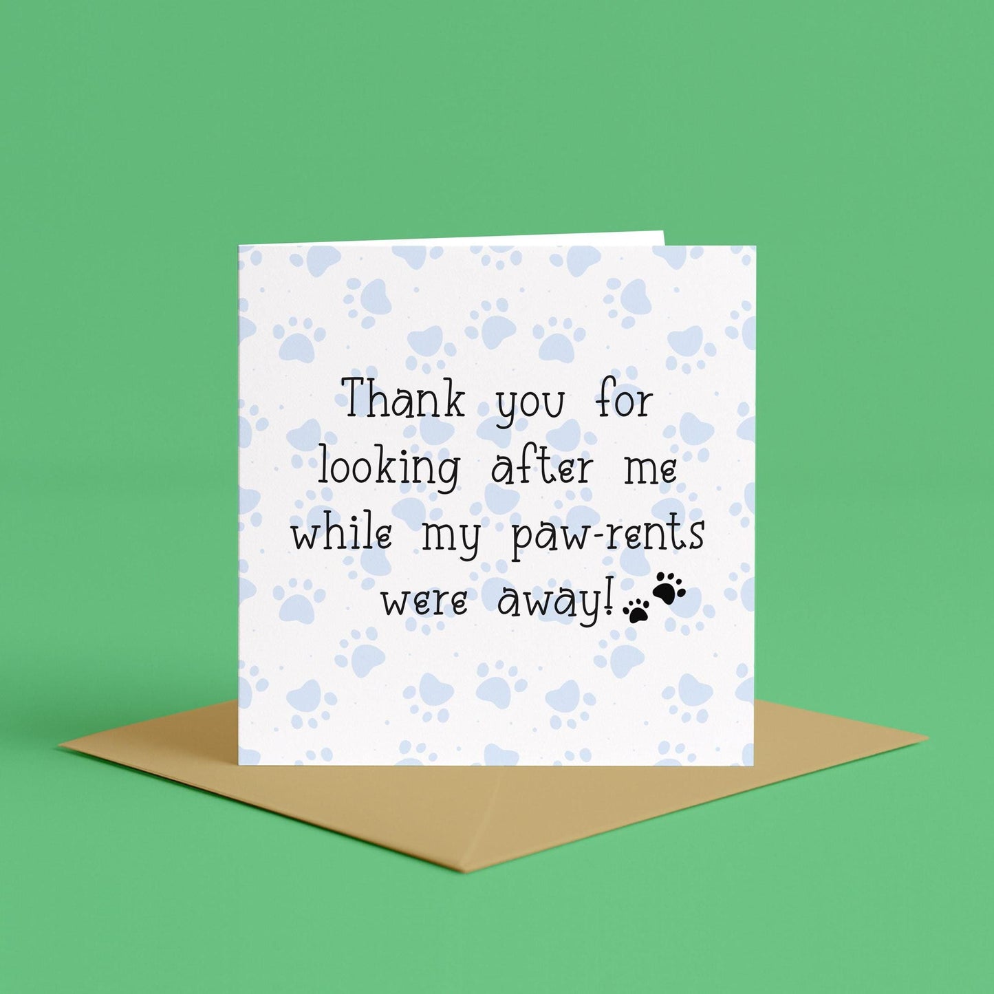 Thank you pet sitter card | Thank you for pet sitting, dog sitter thank you card, thank you for looking after my pet card, cat sitter card