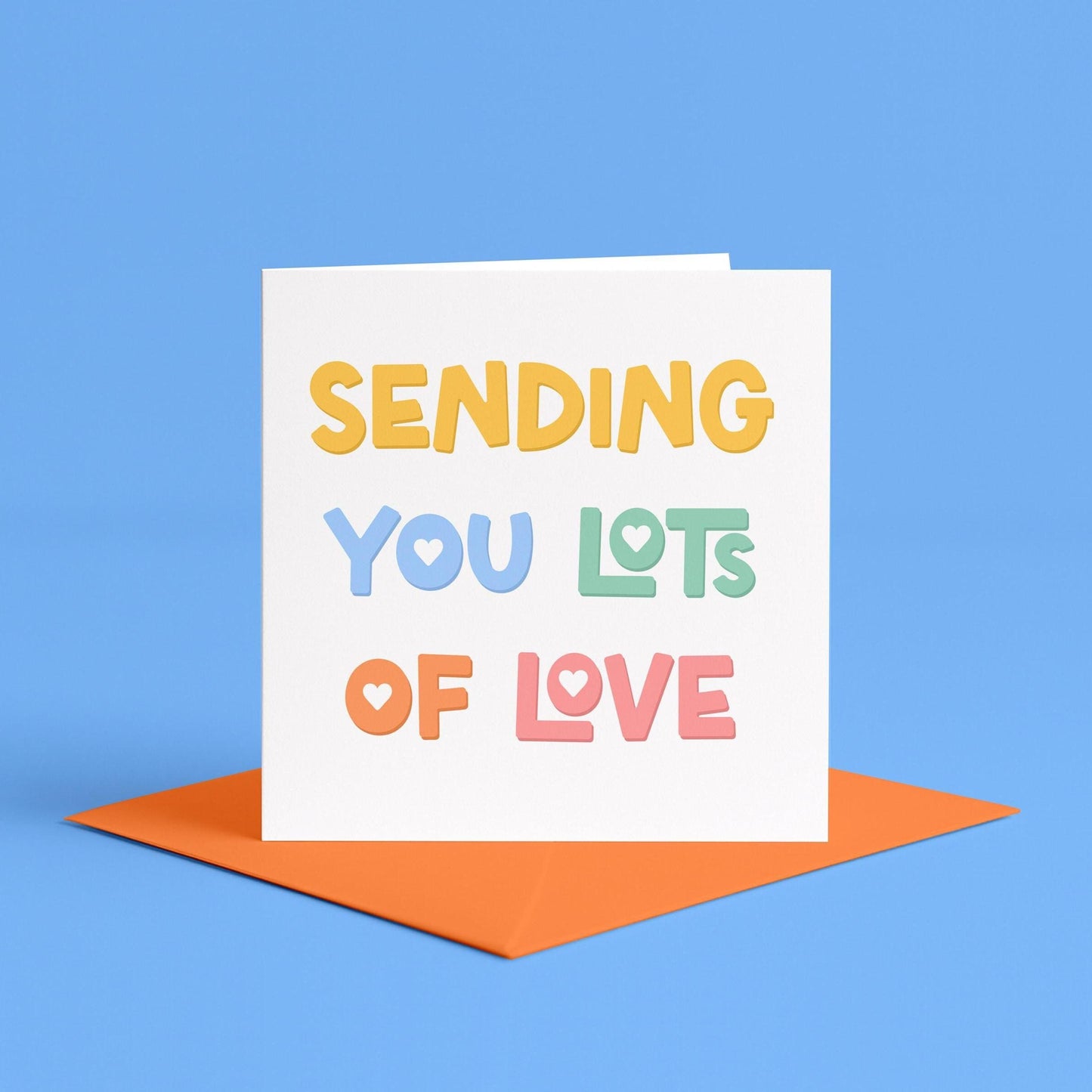 Sending You Lots Of Love Aesthetic Card | Cute Pastel Friendship Cards, Pastel Cheer Up Cards, Pretty Friendship Cards, Pretty Love Cards