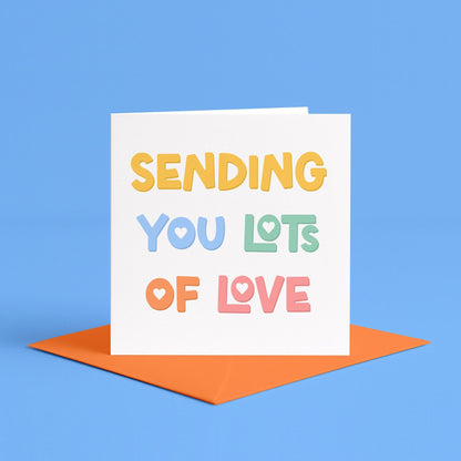 Sending You Lots Of Love Aesthetic Card | Cute Pastel Friendship Cards, Pastel Cheer Up Cards, Pretty Friendship Cards, Pretty Love Cards