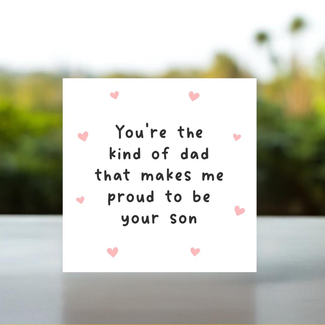 Proud to be your son Father’s Day card | Father’s Day card from your son, boy dad Father’s Day card, to dad from your boy card, to my dad