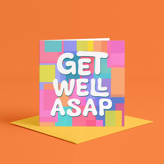 Get Well ASAP Card | Abstract Get Well Soon Card, Unique Get Well Soon, Feel Better Soon Card, Hope You Feel Better Soon Card, Healing Card