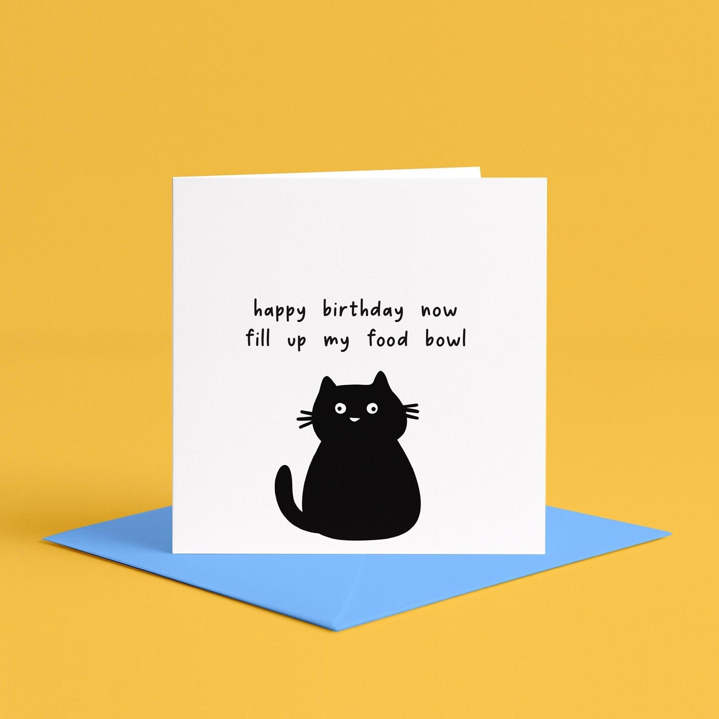 Funny Black Cat Birthday card, Birthday card from the cat, Funny Birthday Card, card from the cat, cat birthday card, fat cat birthday cards