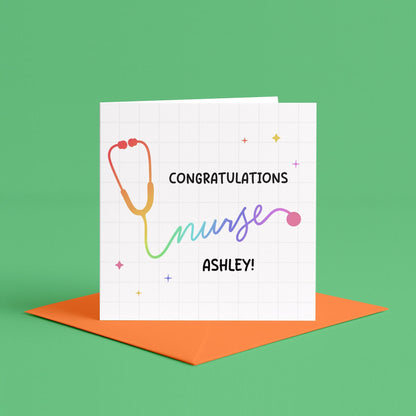 Congratulations Qualified Nurse Graduate Card | Personalised Nursing Graduation Card, Congratulations Qualified Nurse Card for New Nurse