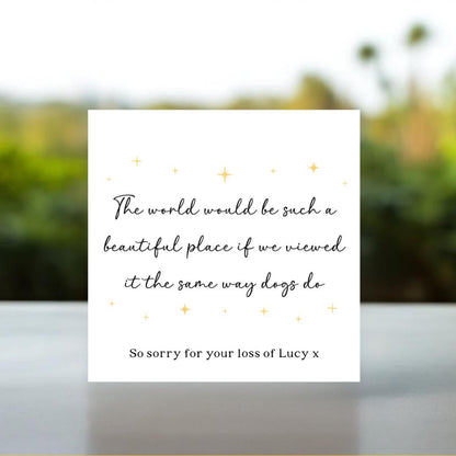 Personalised Pet Loss Card | Rainbow Bridge Sympathy Card, Dog Death Thinking Of You Card, Pet Loss Sympathy Gift, Pet Bereavement Card Dog