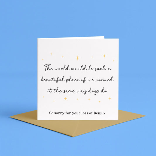 Personalised Pet Loss Card | Rainbow Bridge Sympathy Card, Dog Death Thinking Of You Card, Pet Loss Sympathy Gift, Pet Bereavement Card Dog