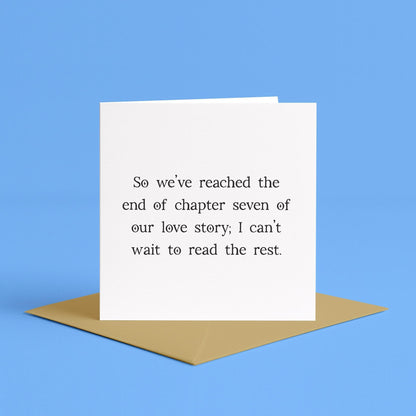 7th Anniversary Card | End of Chapter Seven Card, 7 Year Relationship Cards, 7 Years of Us Card, Seven Years Married Card, 7th Anniversary