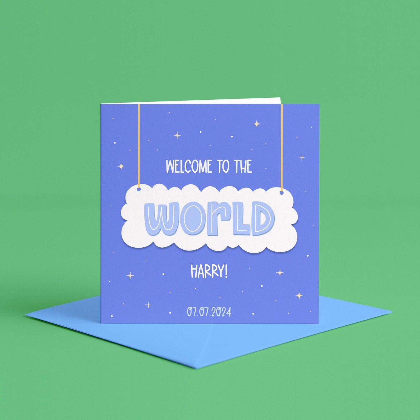 Personalised New Baby Boy Card | Card For New Baby Boy, Cute Baby Greeting Card, Baby Keepsake For New Son, Gift For New Baby With Name On