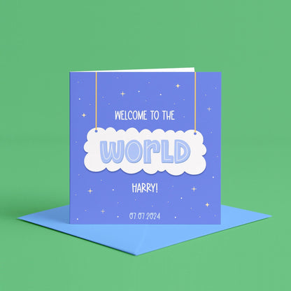 Personalised New Baby Boy Card | Card For New Baby Boy, Cute Baby Greeting Card, Baby Keepsake For New Son, Gift For New Baby With Name On