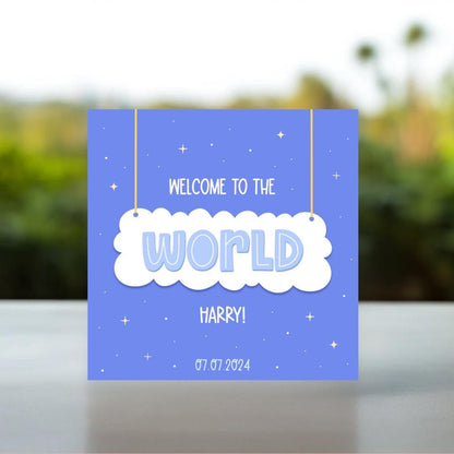 Personalised New Baby Boy Card | Card For New Baby Boy, Cute Baby Greeting Card, Baby Keepsake For New Son, Gift For New Baby With Name On
