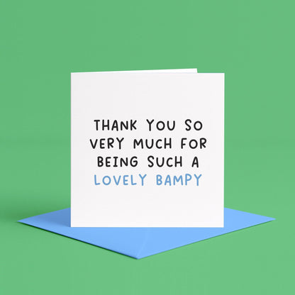 To a Lovely Bampy Card | Best Bampy Ever Card, To My Bampy Card, Bampy Birthday Card, Birthday Card for Bampy, Welsh Grandad Birthday Card