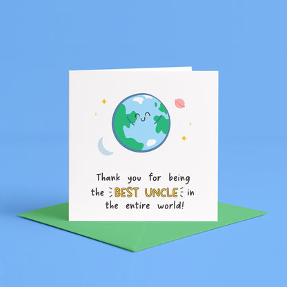 Thank You for Being the Best Uncle in the World Card | Appreciation Card for Uncle from Niece or Nephew, Funny Uncle Card, Best Uncle Card