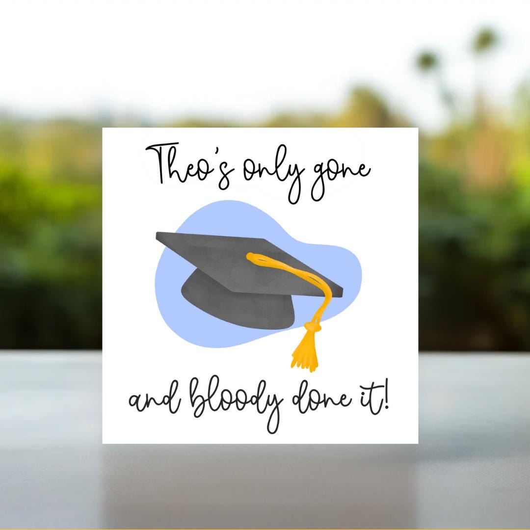 Personalised Uni Graduation Card for Him | Well Done on Graduating Card, Son Graduation Card, Graduation Card with Name, College Graduation