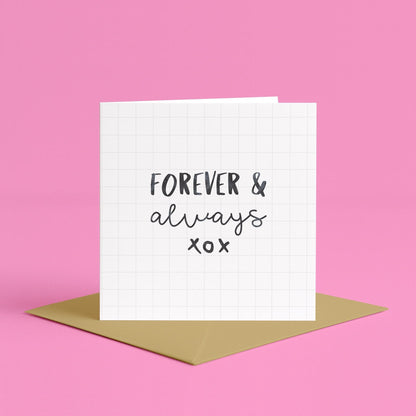 Forever & Always romance Card | Anniversary Card for him or her, simple anniversary card, simple I love you card for him for her for them
