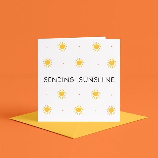 Sending You Sunshine Greeting Card | Sending Good Vibes, Cheer Up Cards, Thinking of You Card for Friend, Sending You Healing Card, Sunshine