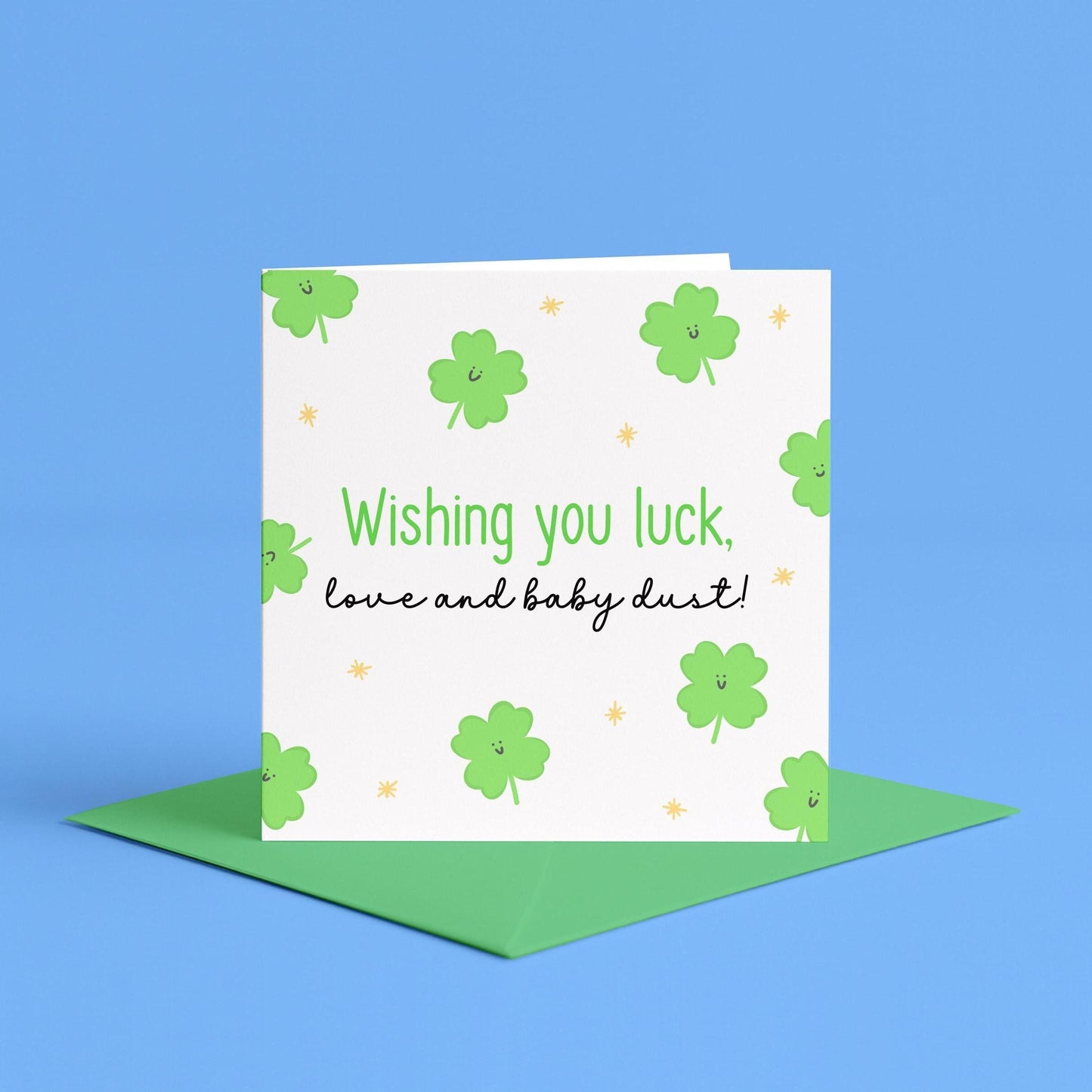 Wishing You Luck Love and Baby Dust Card | Good Luck TTC Card, ttc Encouragement Cards, IVF Cards, Starting IVF Card, Thinking of You Card
