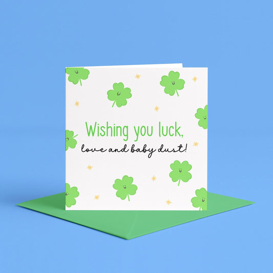 Wishing You Luck Love and Baby Dust Card | Good Luck TTC Card, ttc Encouragement Cards, IVF Cards, Starting IVF Card, Thinking of You Card
