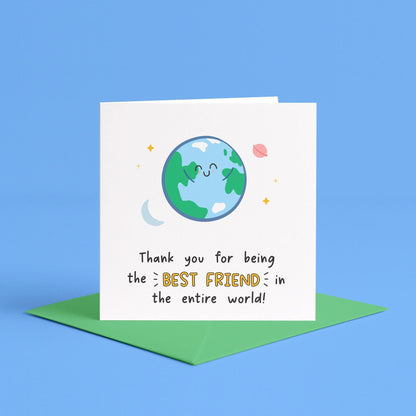To the Best Friend in the World | Best Friend Card, Cute Bestie BFF Greeting Card, Friendship Card, Thank You To My Bestie Card, Best Friend