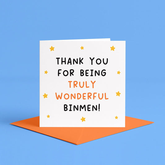 Merry Christmas to the Binmen Card | Binmen Thank You Card, Binmen Christmas Card, Thank You Bin Men Card, Wheelie Bin Men Christmas Cards