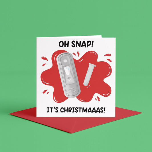 Funny Snap Test Christmas Card | Christmas Cards for Vet Tech, Vet Nurse, DVM, Veterinarian, Phlebotomist, Lab Tech, Funny Vetmed Christmas