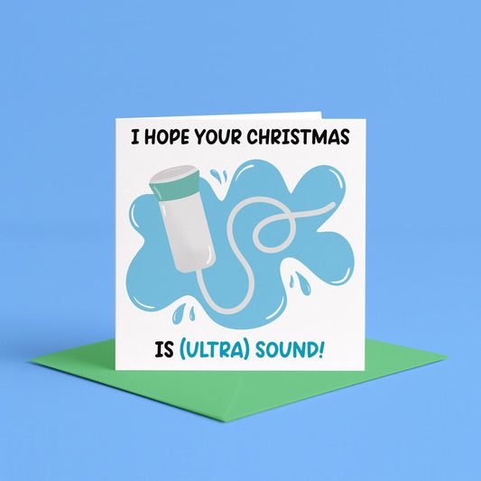 Ultrasound Tech Christmas Card | Medical Christmas Cards, Veterinary Christmas Card, for Vet Nurse Vet Tech, Ultrasonographer Christmas Card