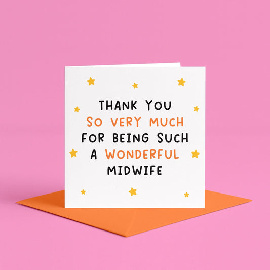 Thank you to my midwife card | Thank you midwife card, thank you to the best midwife card, best midwife ever card, wonderful midwife cards