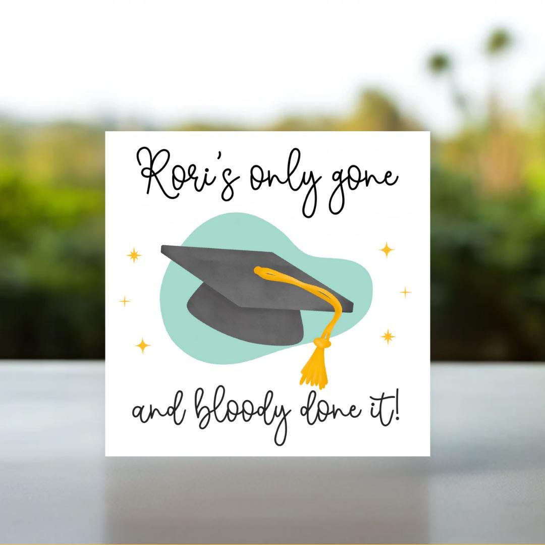 Personalised Non Gendered Graduation Card With Name | Personalised Graduation Card, Gender Neutral Graduation Card for Them, They Them Grad