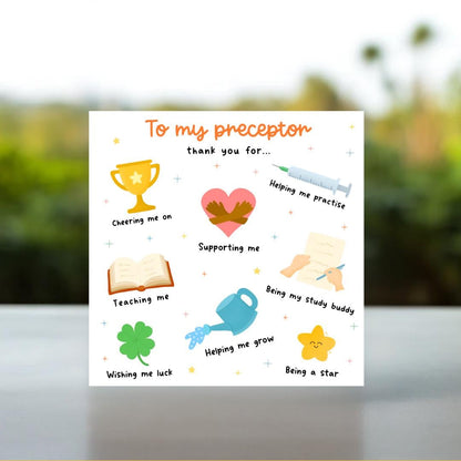 To my Wonderful Preceptor card | Nursing Preceptor cards, preceptor thank you card, preceptor appreciation, nursing mentor thank you card