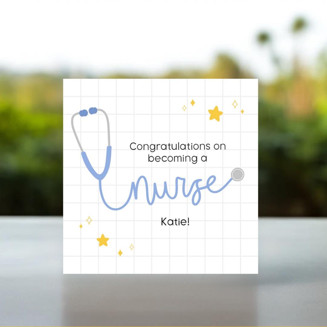 Personalised card for new nurse | nurse graduation gift, qualified nurse card, personalised congratulations card for registered nurse card
