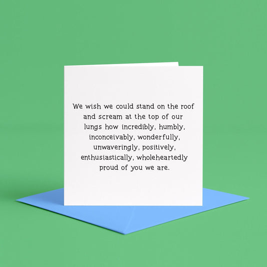 We Are So Proud Card | Proud of You Card From The Family, Simple Proud of You Card, Simply So Very Proud, Over The Moon For You Card